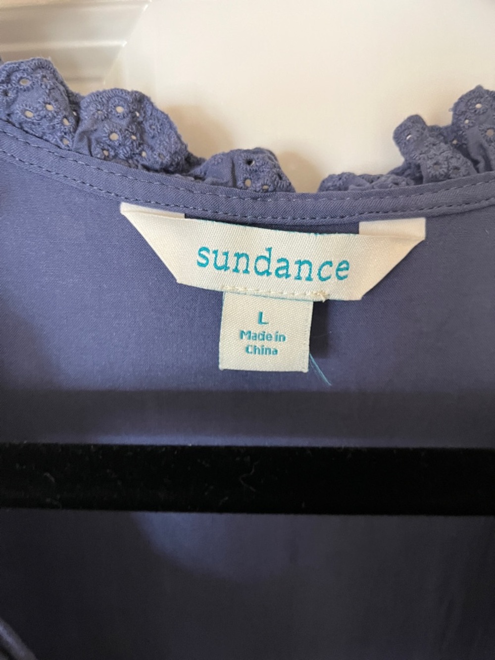 Sundance Navy Eyelet Sleeveless V-Neck Midi Dress - Picture 2 of 6